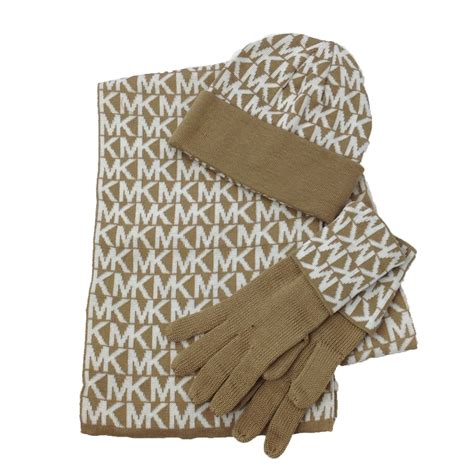 michael michael kors logo knit scarf & glove set|Michael Kors scarf sale.